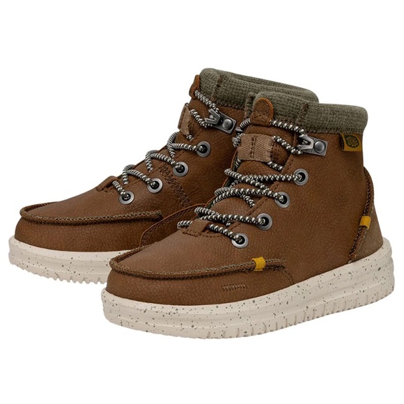NIB Hey Dude Youth Leather Bradley Boot Walnut Size 5 | 37 - Picture 1 of 10